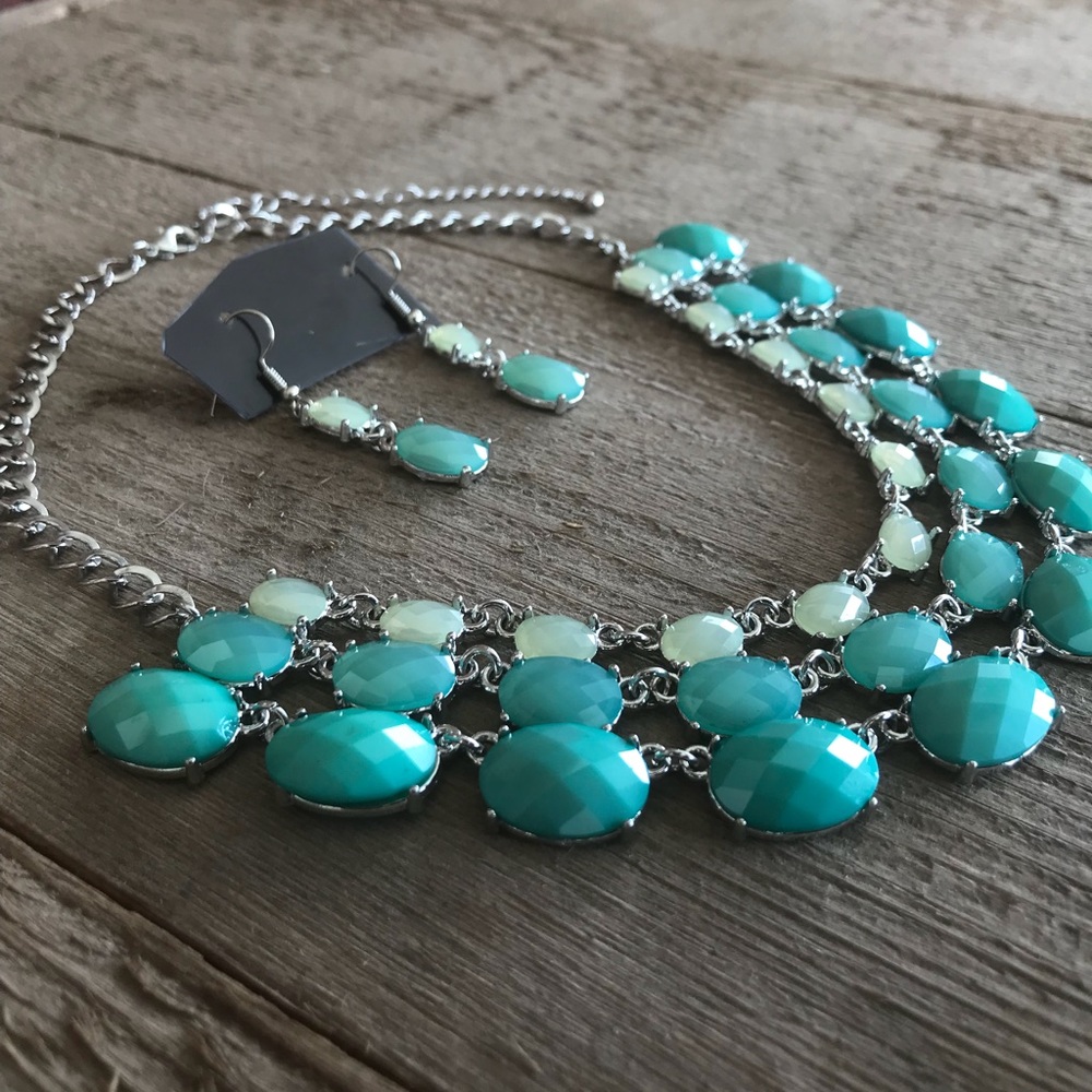 Turquoise multi-strand necklace